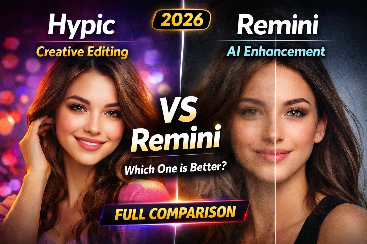 Hypic vs Remini (2026): Which AI Photo Editor Is Better? 1 Hypic vs Remini which one is the best in 2026