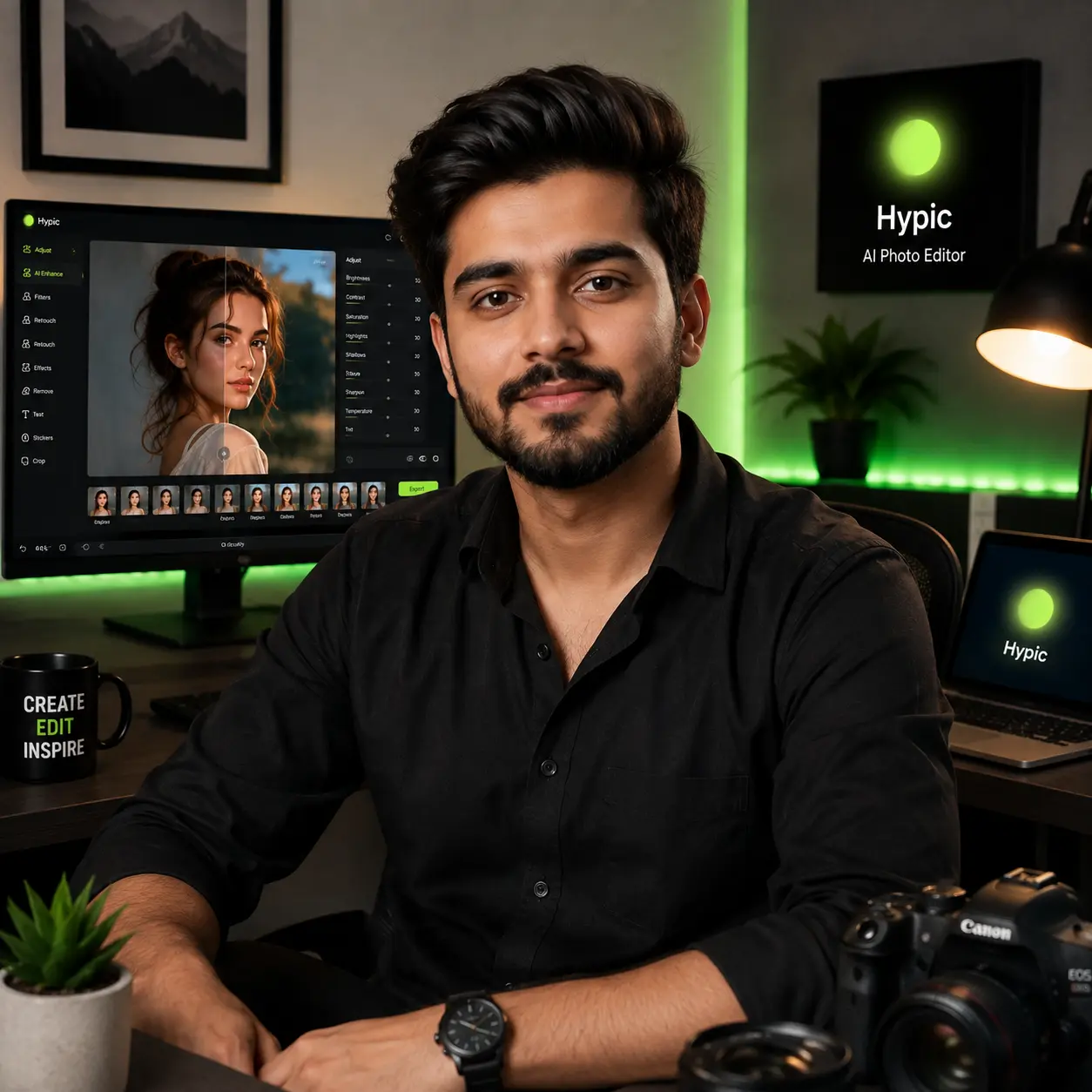 Home 8 Wali, Hypic AI photo editing specialist and digital creator