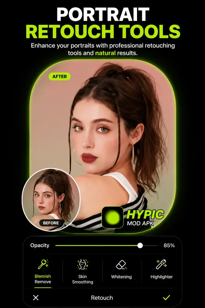 Home 1 Hypic portrait retouch tools for enhancing and editing photos
