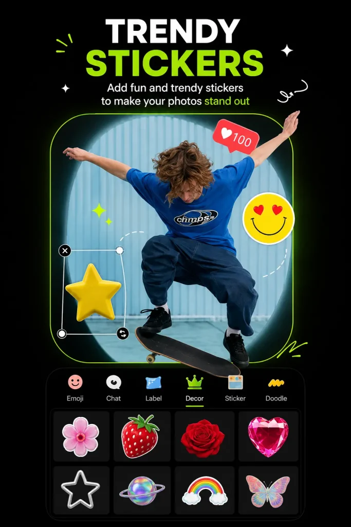 Home 4 Hypic trendy stickers for creative photo editing