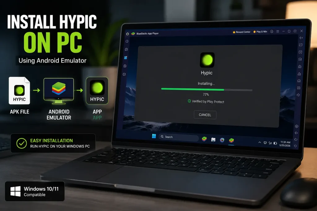 Installing Hypic APK on PC using an Android emulator on Windows